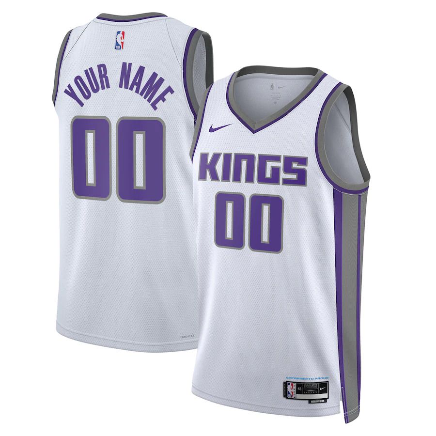 Men Sacramento Kings Nike White Association Edition 2022-23 Swingman Custom NBA Jersey